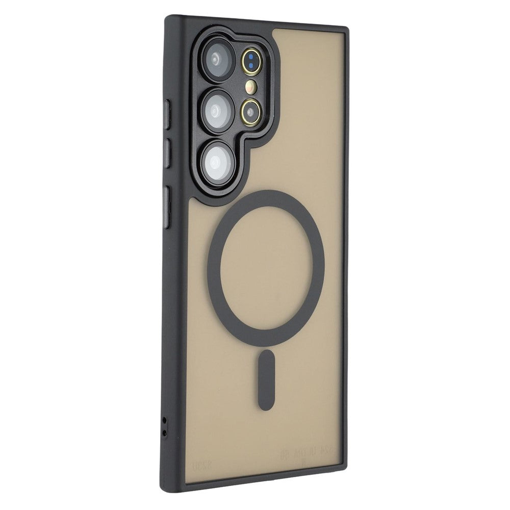 For Samsung Galaxy S26 Ultra Magnetic Case PC + TPU Matte Phone Cover with Glass Lens Film