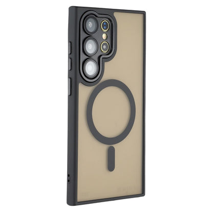 For Samsung Galaxy S26 Ultra Magnetic Case PC + TPU Matte Phone Cover with Glass Lens Film