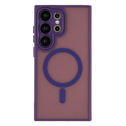 For Samsung Galaxy S26 Ultra Magnetic Case PC + TPU Matte Phone Cover with Glass Lens Film