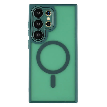 For Samsung Galaxy S26 Ultra Magnetic Case PC + TPU Matte Phone Cover with Glass Lens Film