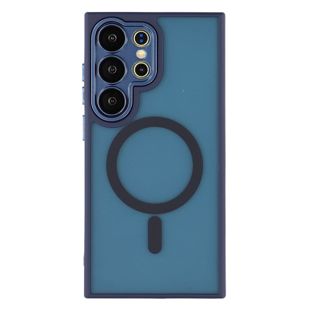 For Samsung Galaxy S26 Ultra Magnetic Case PC + TPU Matte Phone Cover with Glass Lens Film