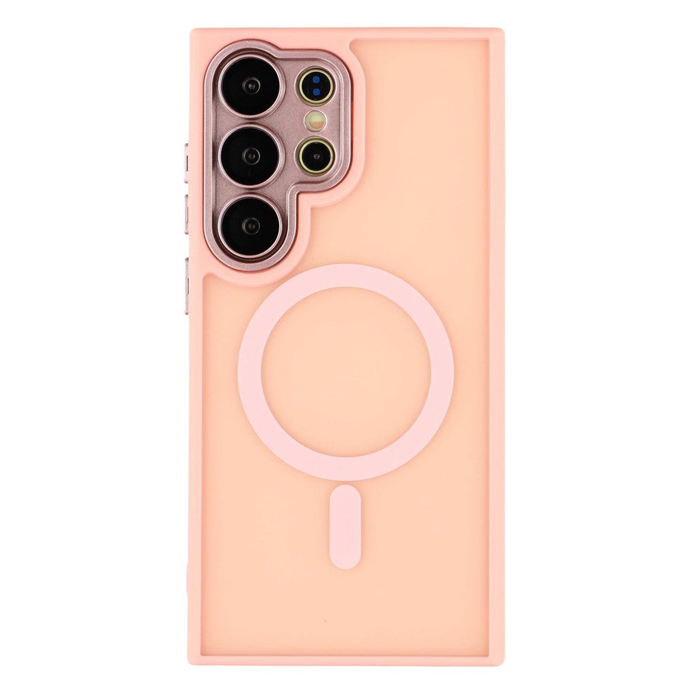 For Samsung Galaxy S26 Ultra Magnetic Case PC + TPU Matte Phone Cover with Glass Lens Film