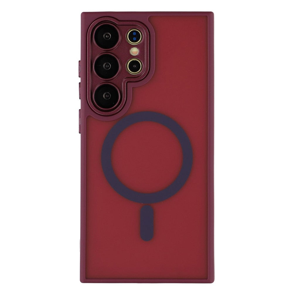For Samsung Galaxy S26 Ultra Magnetic Case PC + TPU Matte Phone Cover with Glass Lens Film