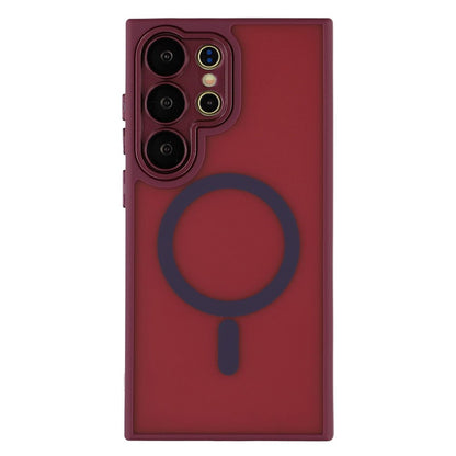 For Samsung Galaxy S26 Ultra Magnetic Case PC + TPU Matte Phone Cover with Glass Lens Film
