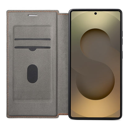 ESEBLE For Samsung Galaxy S26 Ultra Magnetic Case Ultra Thin Litchi Texture PU Leather+PC+TPU Phone Cover with 2 Card Slots