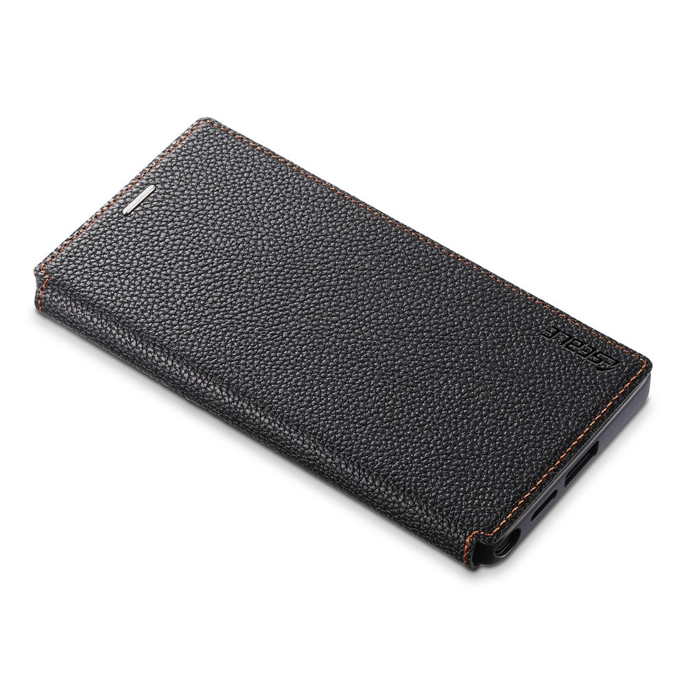 ESEBLE For Samsung Galaxy S26 Ultra Magnetic Case Ultra Thin Litchi Texture PU Leather+PC+TPU Phone Cover with 2 Card Slots