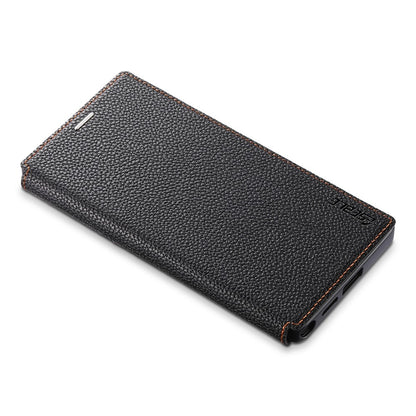 ESEBLE For Samsung Galaxy S26 Ultra Magnetic Case Ultra Thin Litchi Texture PU Leather+PC+TPU Phone Cover with 2 Card Slots