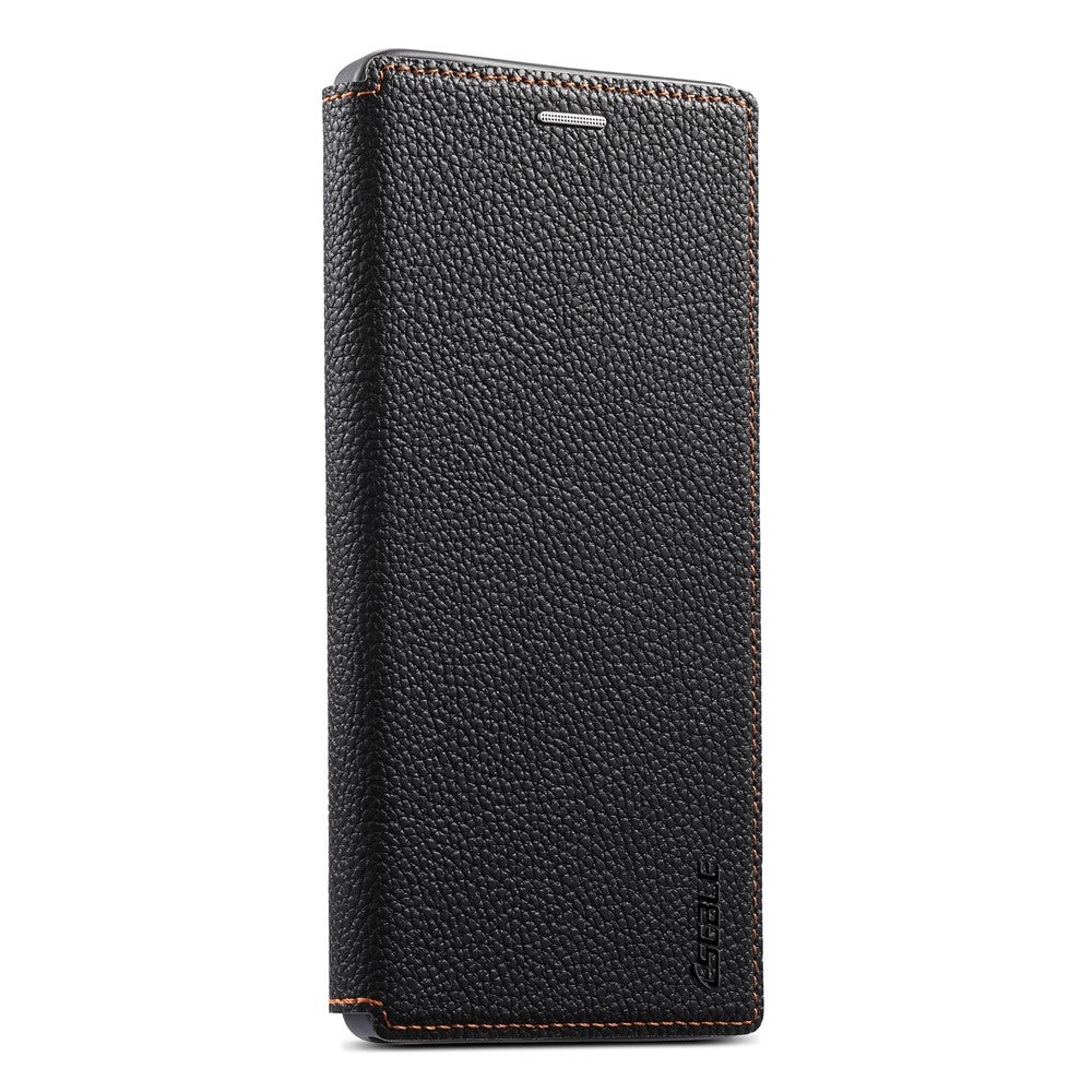 ESEBLE For Samsung Galaxy S26 Ultra Magnetic Case Ultra Thin Litchi Texture PU Leather+PC+TPU Phone Cover with 2 Card Slots