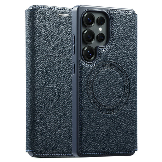 ESEBLE For Samsung Galaxy S26 Ultra Magnetic Case Ultra Thin Litchi Texture PU Leather+PC+TPU Phone Cover with 2 Card Slots