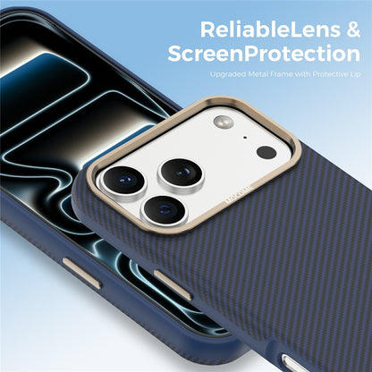 For iPhone 17 Pro Max Case Compatible with MagSafe Carbon Fiber Texture Shockproof Leather TPU PC Protective Cover