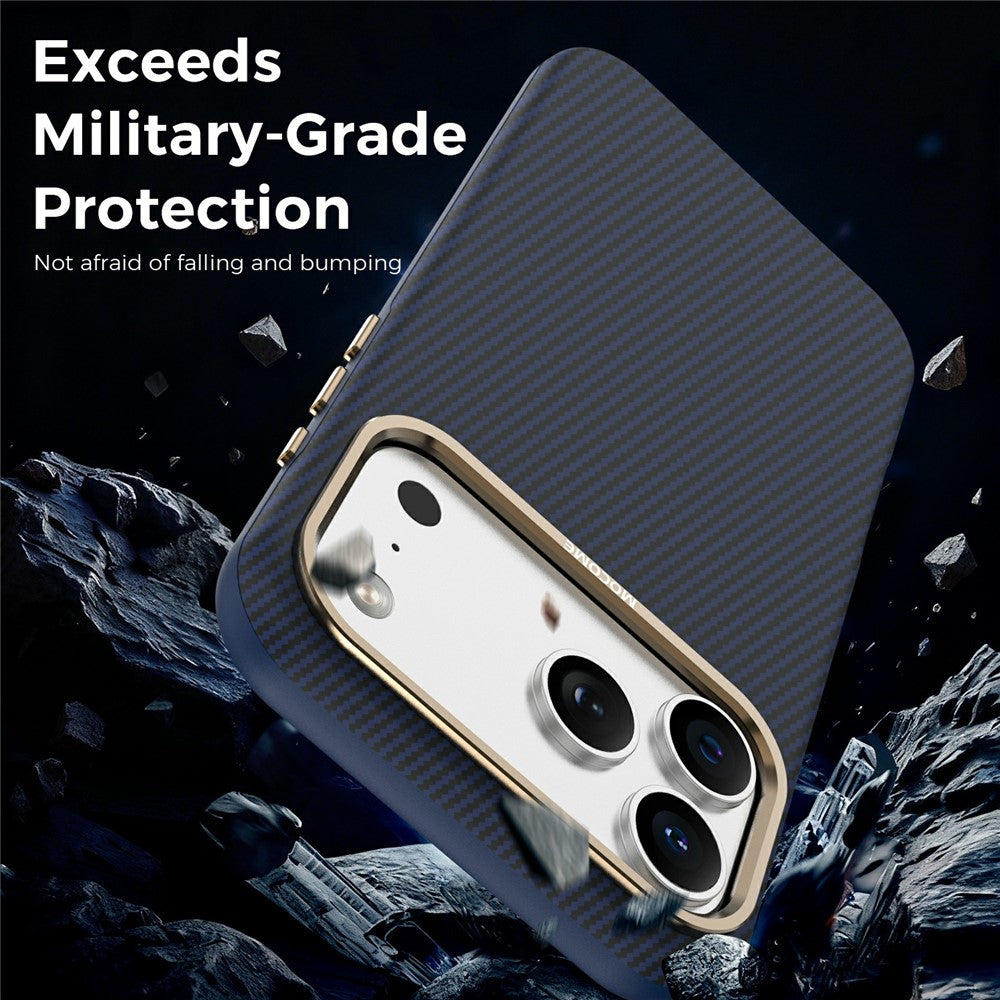 For iPhone 17 Pro Max Case Compatible with MagSafe Carbon Fiber Texture Shockproof Leather TPU PC Protective Cover