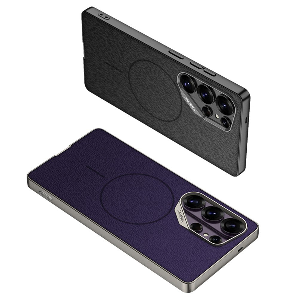 GKK For Samsung Galaxy S26 Ultra Magnetic Case Metal Frame Skin-feel PU Leather Shockproof Phone Cover with Large Cutouts