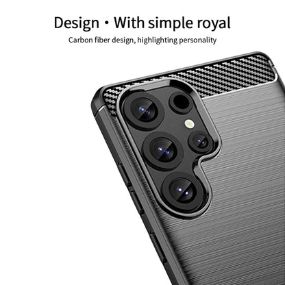 MOFI For Samsung Galaxy S26 Ultra Back Cover  Brushed Texture Carbon Fiber Soft TPU Case