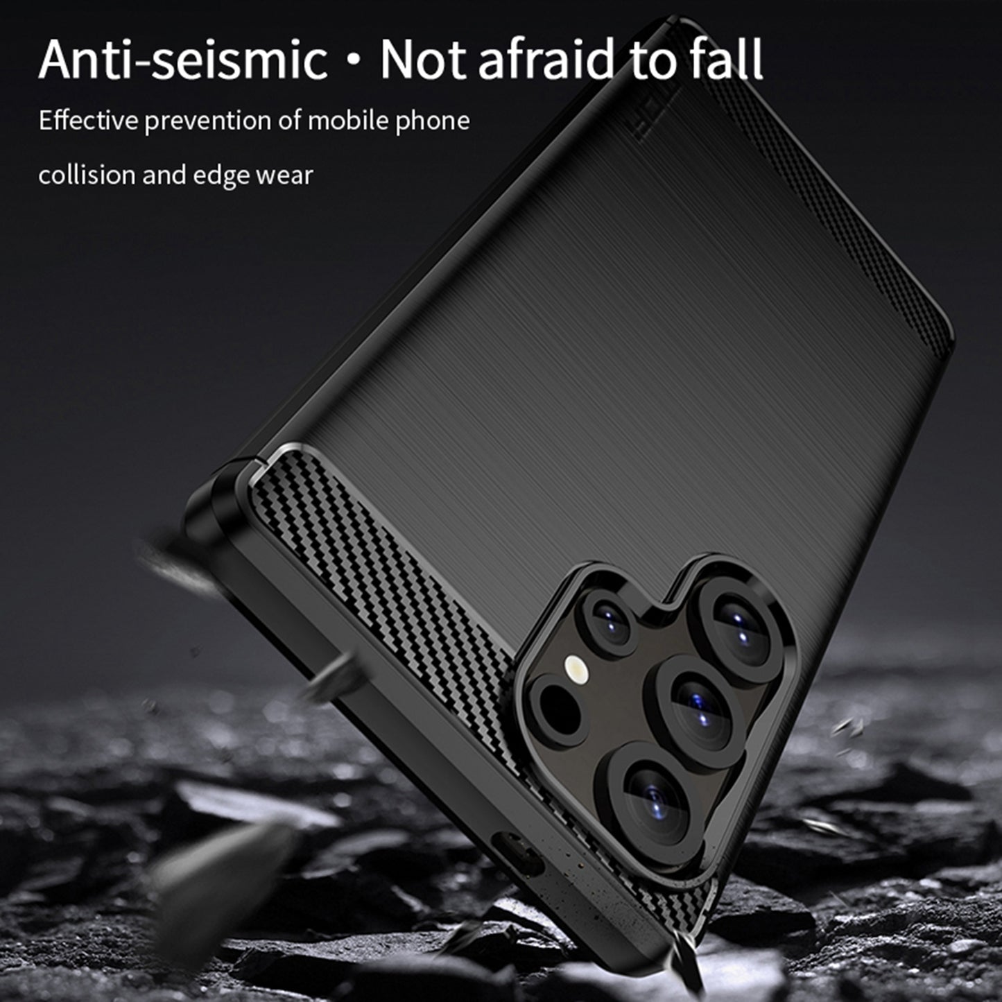 MOFI For Samsung Galaxy S26 Ultra Back Cover  Brushed Texture Carbon Fiber Soft TPU Case
