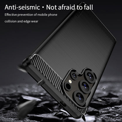 MOFI For Samsung Galaxy S26 Ultra Back Cover  Brushed Texture Carbon Fiber Soft TPU Case