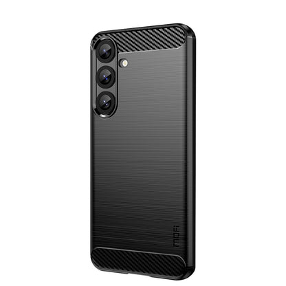 MOFI For Samsung Galaxy S26+ Back Cover  Brushed Texture Carbon Fiber Soft TPU Case