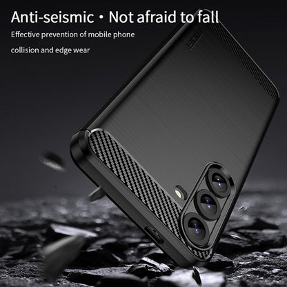 MOFI For Samsung Galaxy S26+ Back Cover  Brushed Texture Carbon Fiber Soft TPU Case