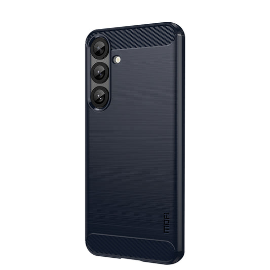 MOFI For Samsung Galaxy S26+ Back Cover  Brushed Texture Carbon Fiber Soft TPU Case