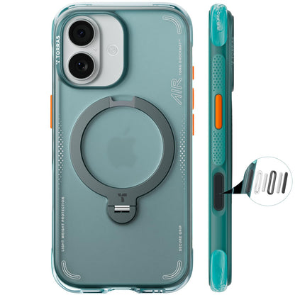 TORRAS For iPhone 17  Ostand Q3 Air Series Magnetic Case with Kickstand Shockproof PC + TPU Phone Cover