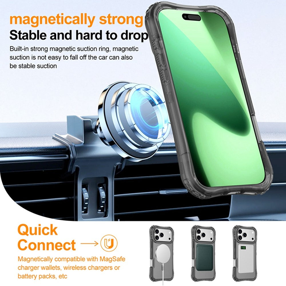 For iPhone 17 Pro Max Magnetic Phone Case Soft-touch 2-in-1 PC+TPU Shockproof Cover Compatible with MagSafe