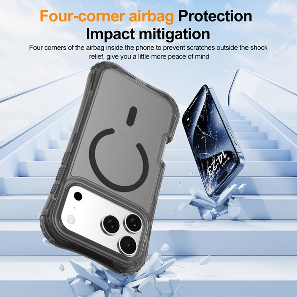 For iPhone 17 Pro Max Magnetic Phone Case Soft-touch 2-in-1 PC+TPU Shockproof Cover Compatible with MagSafe