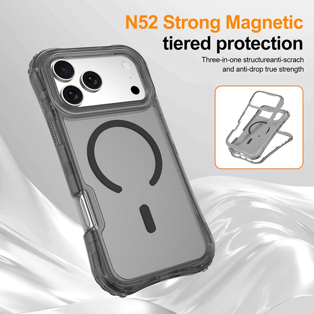 For iPhone 17 Pro Max Magnetic Phone Case Soft-touch 2-in-1 PC+TPU Shockproof Cover Compatible with MagSafe