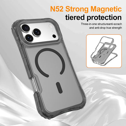 For iPhone 17 Pro Max Magnetic Phone Case Soft-touch 2-in-1 PC+TPU Shockproof Cover Compatible with MagSafe