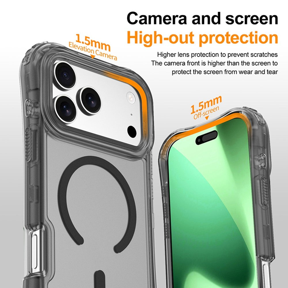 For iPhone 17 Pro Max Magnetic Phone Case Soft-touch 2-in-1 PC+TPU Shockproof Cover Compatible with MagSafe