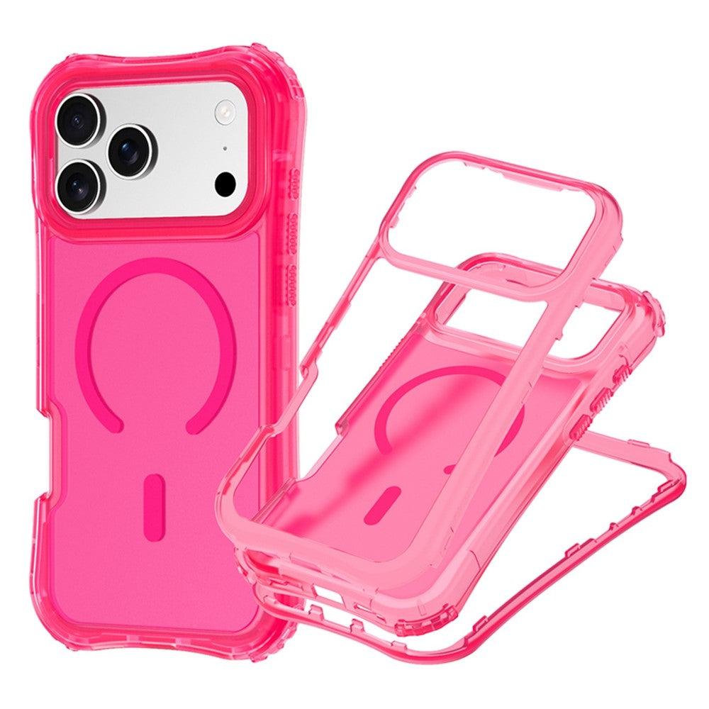 For iPhone 17 Pro Max Magnetic Phone Case Soft-touch 2-in-1 PC+TPU Shockproof Cover Compatible with MagSafe