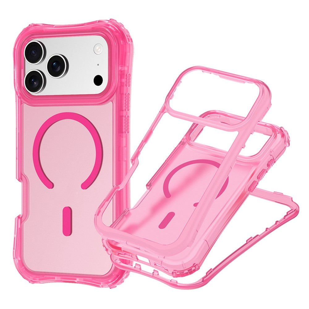 For iPhone 17 Pro Max Magnetic Phone Case Soft-touch 2-in-1 PC+TPU Shockproof Cover Compatible with MagSafe