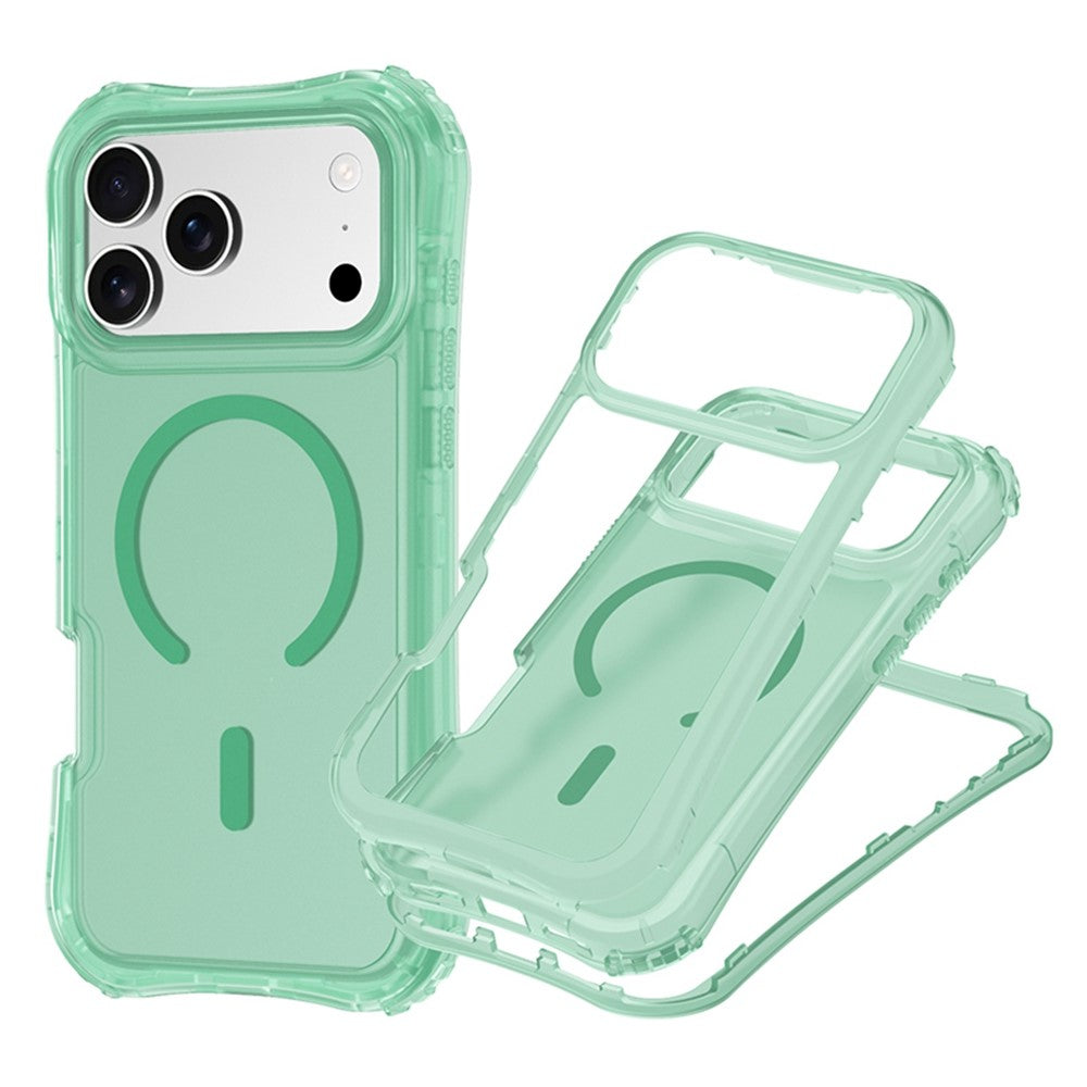 For iPhone 17 Pro Max Magnetic Phone Case Soft-touch 2-in-1 PC+TPU Shockproof Cover Compatible with MagSafe
