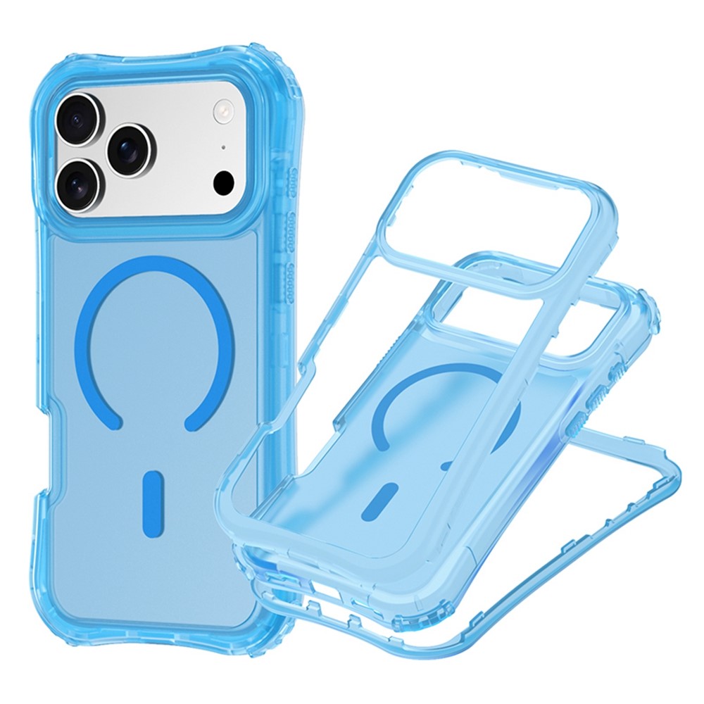For iPhone 17 Pro Max Magnetic Phone Case Soft-touch 2-in-1 PC+TPU Shockproof Cover Compatible with MagSafe