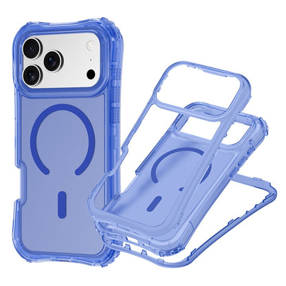 For iPhone 17 Pro Max Magnetic Phone Case Soft-touch 2-in-1 PC+TPU Shockproof Cover Compatible with MagSafe