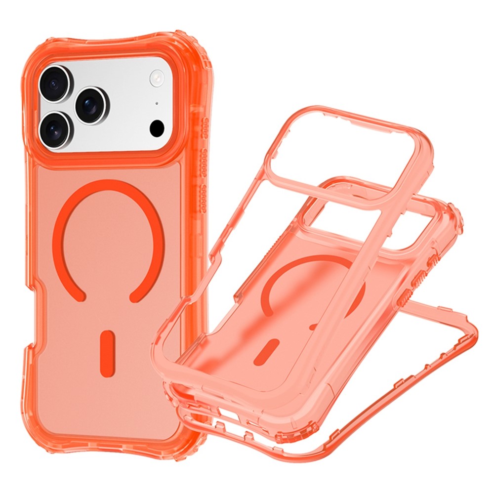 For iPhone 17 Pro Max Magnetic Phone Case Soft-touch 2-in-1 PC+TPU Shockproof Cover Compatible with MagSafe