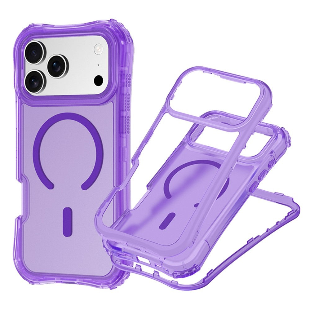For iPhone 17 Pro Max Magnetic Phone Case Soft-touch 2-in-1 PC+TPU Shockproof Cover Compatible with MagSafe