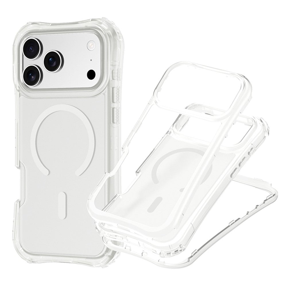 For iPhone 17 Pro Max Magnetic Phone Case Soft-touch 2-in-1 PC+TPU Shockproof Cover Compatible with MagSafe