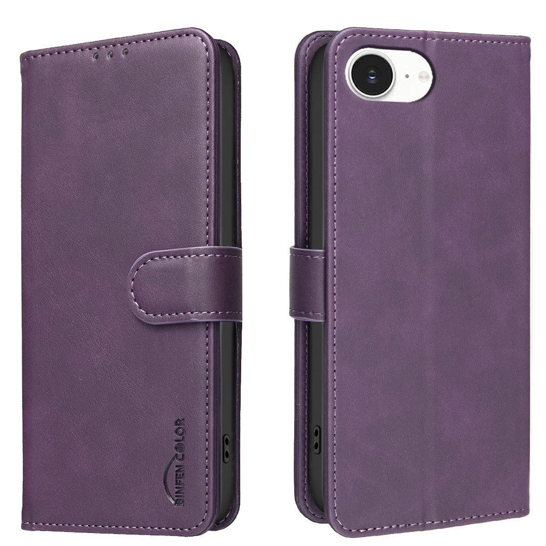 BINFEN COLOR For iPhone 17e / 16e  BF37 Case RFID Blocking Wallet Stand Leather Phone Cover