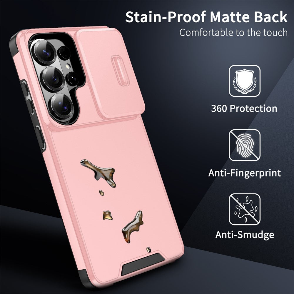 For Samsung Galaxy S26 Ultra Case PC + TPU Shell with Slide Camera Phone Cover