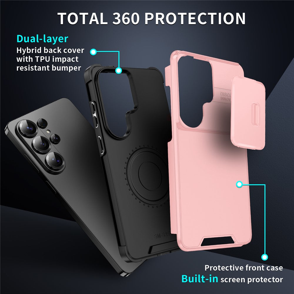 For Samsung Galaxy S26 Ultra Case PC + TPU Shell with Slide Camera Phone Cover
