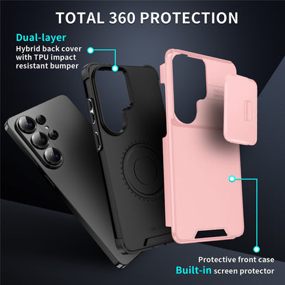 For Samsung Galaxy S26 Ultra Case PC + TPU Shell with Slide Camera Phone Cover