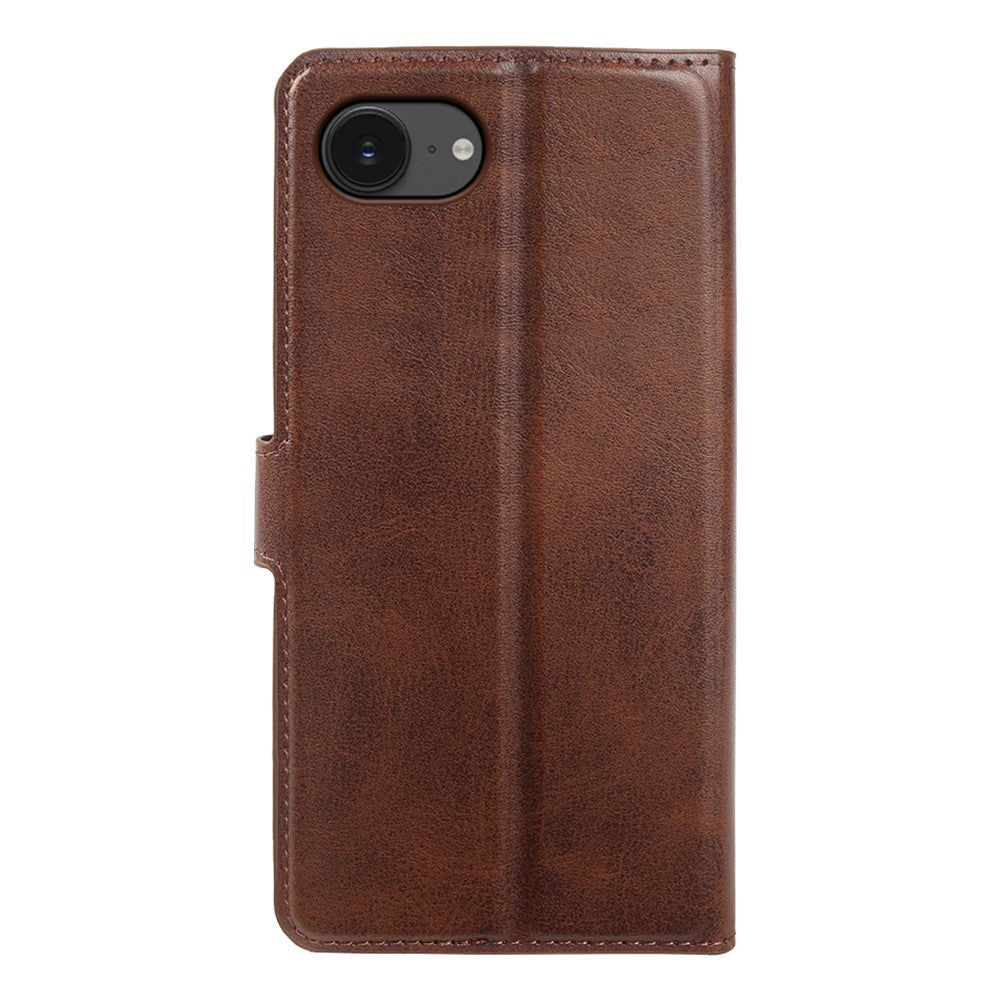 For iPhone 17e  /  16e Case Stand Wallet Calf Texture PU Leather Flip Phone Cover