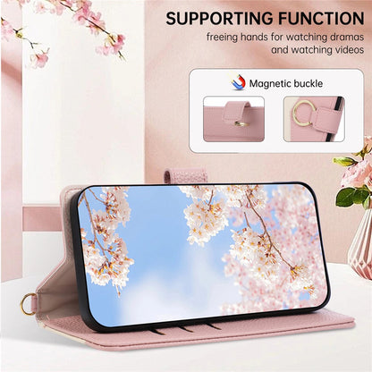 Wallet Case for iPhone 17e  /  16e Triangular Splicing Zipper Leather Flip Cover with Wrist Strap