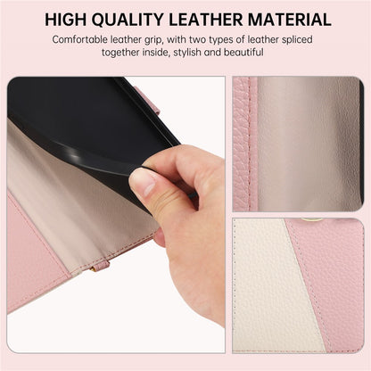 Wallet Case for iPhone 17e  /  16e Triangular Splicing Zipper Leather Flip Cover with Wrist Strap