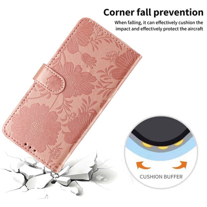 Wallet Case For iPhone 17e  /  16e Imprint Floral PU Leather Stand Flip Phone Cover with Wrist Strap