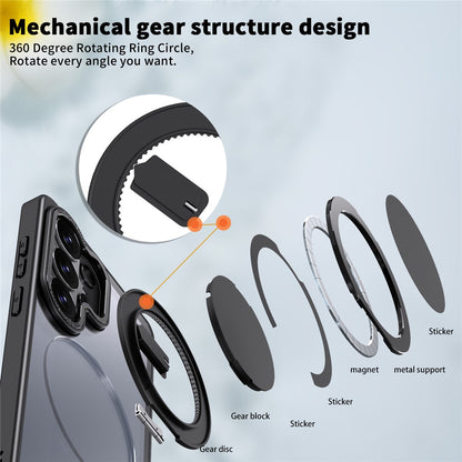 For Samsung Galaxy S26 Ultra Magnetic Case Hidden Gear Ring Kickstand Phone Cover