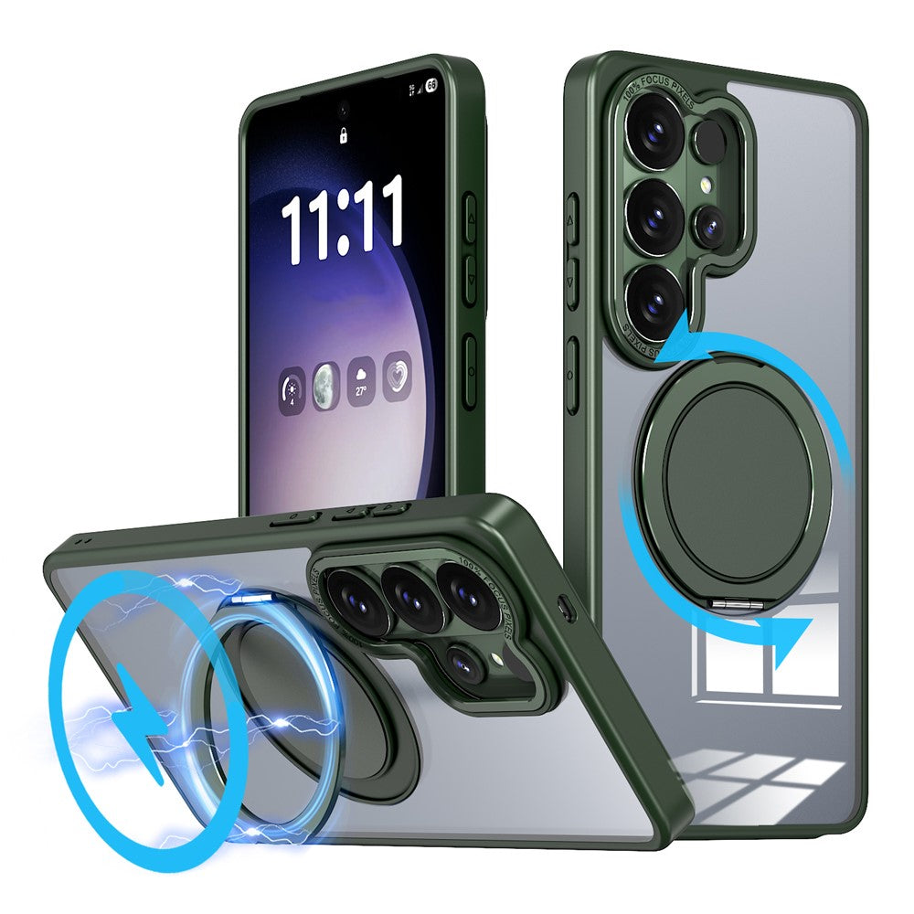For Samsung Galaxy S26 Ultra Magnetic Case Hidden Gear Ring Kickstand Phone Cover