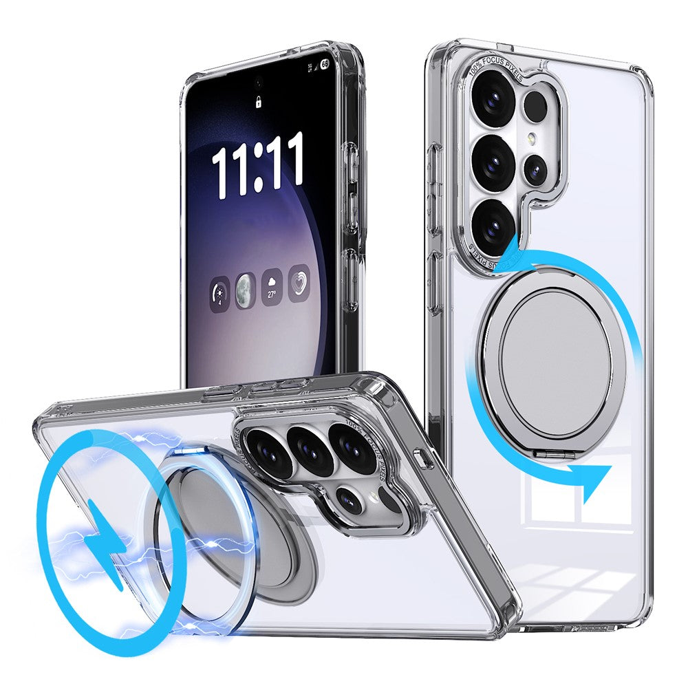 For Samsung Galaxy S26 Ultra Magnetic Case Hidden Gear Ring Kickstand Phone Cover
