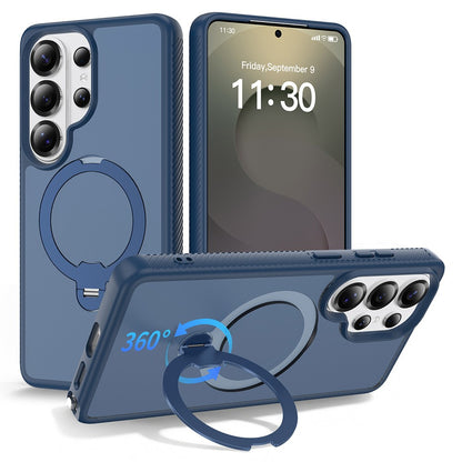 For Samsung Galaxy S26 Ultra Magnetic Case Rotary Kickstand PC + TPU Shockproof Phone Cover