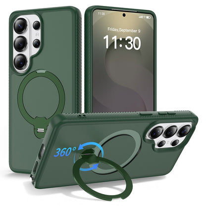 For Samsung Galaxy S26 Ultra Magnetic Case Rotary Kickstand PC + TPU Shockproof Phone Cover