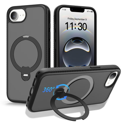 For iPhone 17e / 16e Magnetic Case Compatible with MagSafe Rotary Kickstand PC + TPU Shockproof Phone Cover